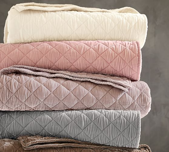 Nia Velvet Quilt & Sham Pottery Barn