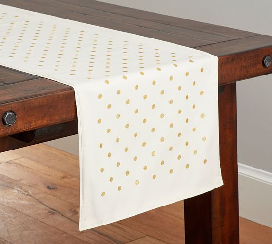 Gold Polka Dot Table Runner Pottery Barn