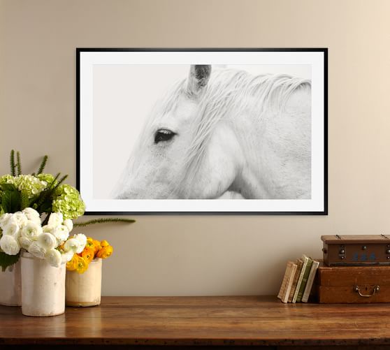 White Horse Framed Print by Jennifer Meyers | Pottery Barn