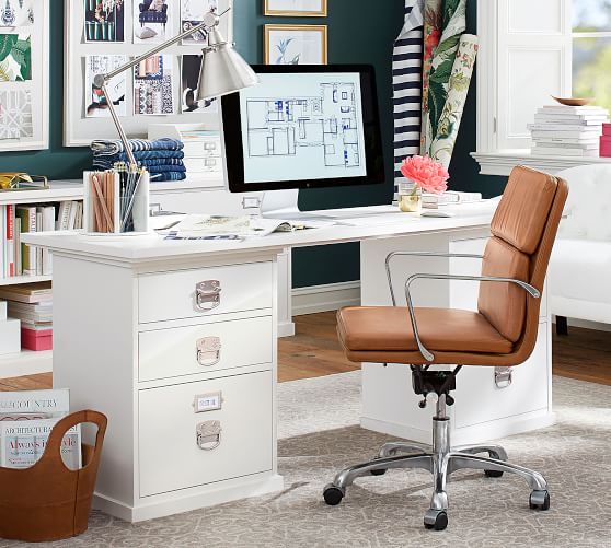 Nash Leather Swivel Desk Chair | Pottery Barn