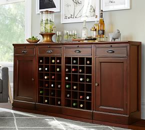 bar buffet modular wine pottery barn cabinets bases grid bars buffets cabinet furniture tower holidays potterybarn