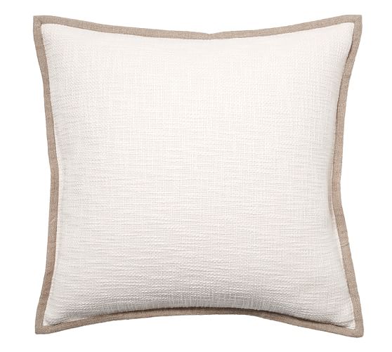 Cotton Basketweave Pillow Cover Ivory Pottery Barn