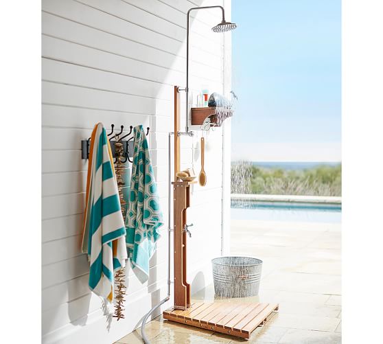 WallMount Outdoor Shower Shelf Pottery Barn