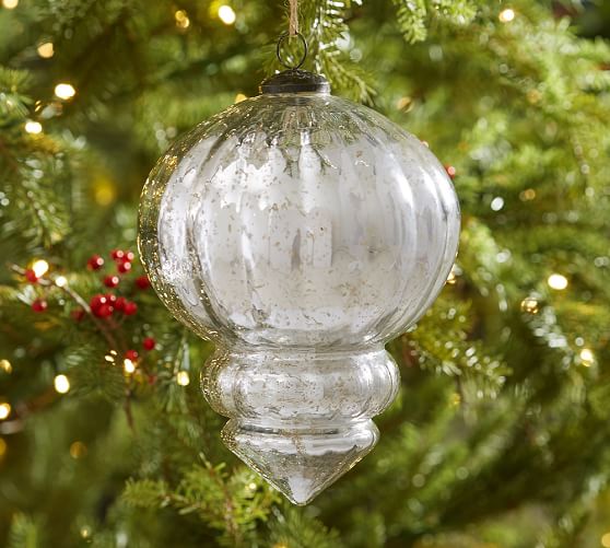 Oversized Silver Mercury Glass Ornaments Pottery Barn