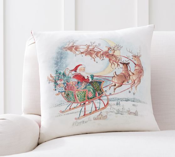 Nostalgic Santa Sleigh Pillow Cover  Pottery Barn