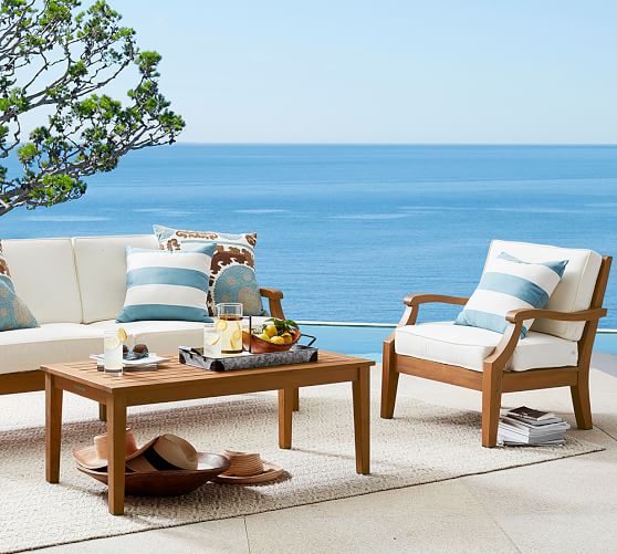 Hampstead Teak Armchair, Honey Pottery Barn