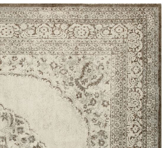 Elyse Printed Rug Gray Pottery Barn