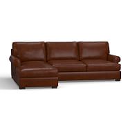 Townsend Roll Arm Leather Chaise Sofa Sectional Townsend Roll Arm Leather Chaise Sofa Sectional