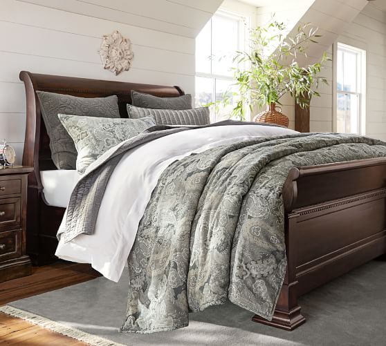 Gwenn Printed Velvet Quilt & Sham Pottery Barn