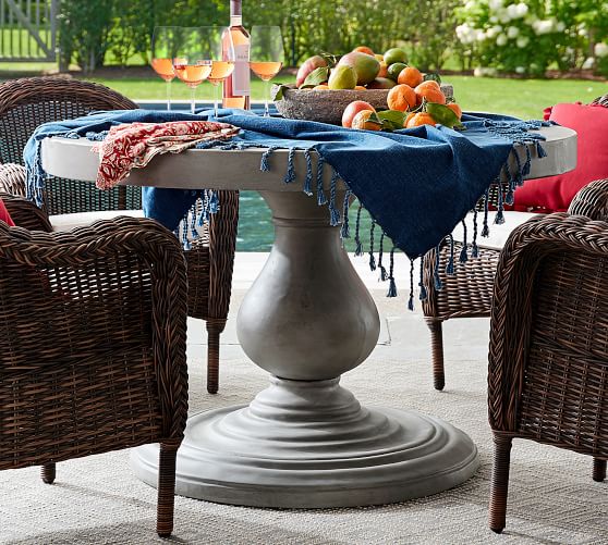 Geneva Concrete Round Dining Table Pottery Barn