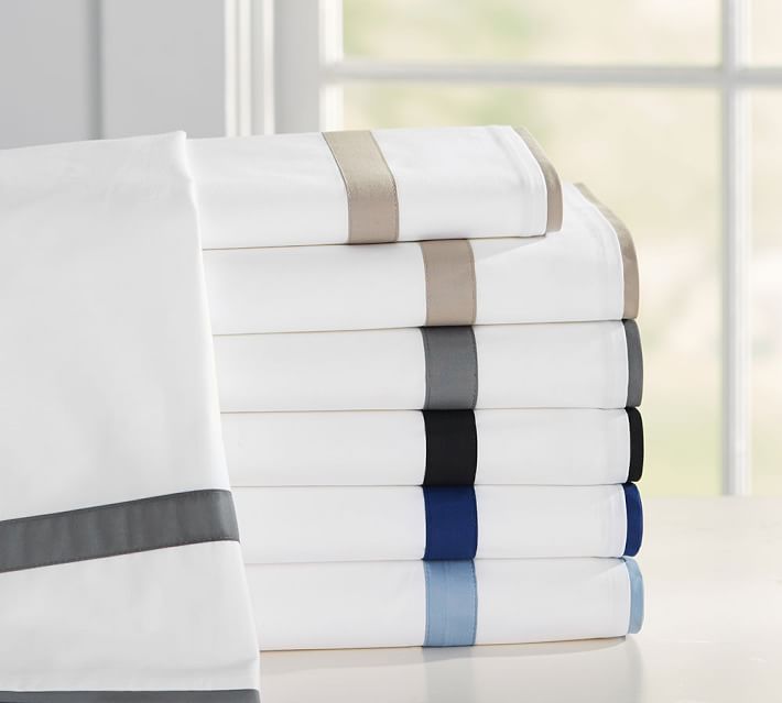 morgan banded 400 thread count sheet set pottery barn 400 count sheet sets