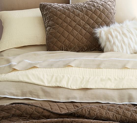 Nia Velvet Quilt & Sham Bronze Pottery Barn