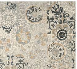 All Rugs Pottery Barn Talia Printed Rug Gray