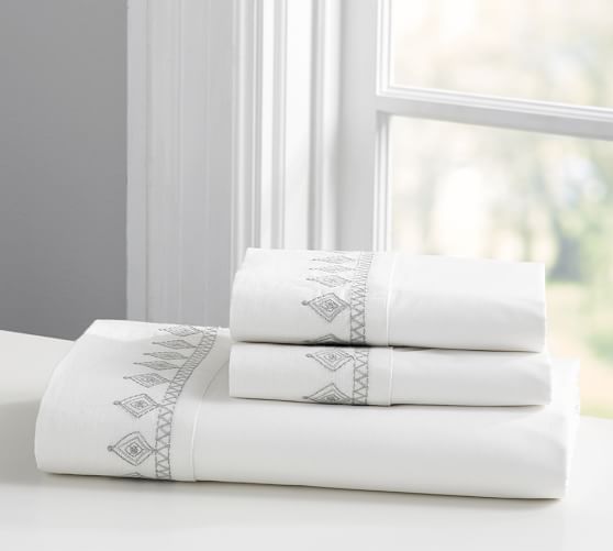 Ellie Embroidered Sheet Set Pottery Barn