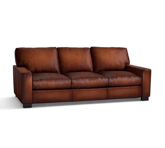 Turner Square Arm Leather Sofa | Pottery Barn