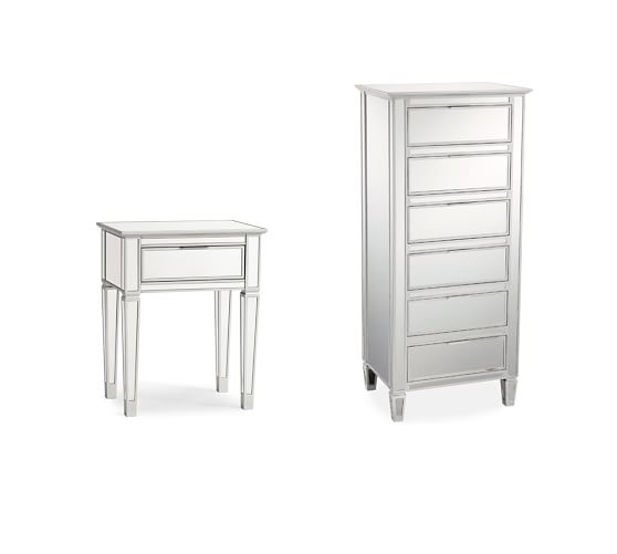 Park Mirrored Dresser & Nightstand Tables Set Pottery Barn