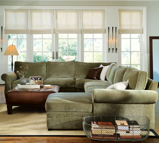 Pearce Upholstered 4Piece Chaise Sectional with Wedge Pottery Barn