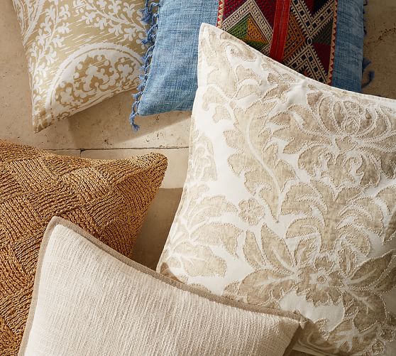 Francesca Embroidered Pillow Cover Pottery Barn