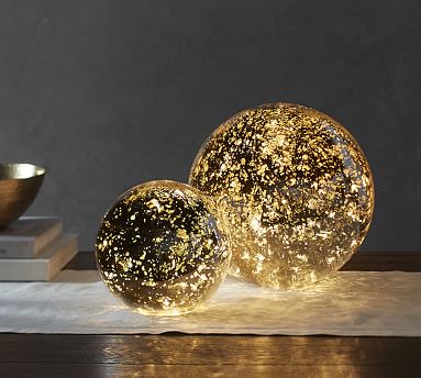 Lit Mercury Glass Globe | Pottery Barn