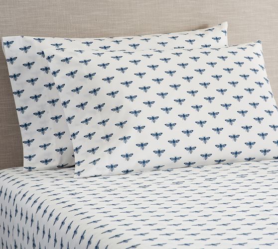 bee print organic sheet set pottery barn pottery barn sheet set
