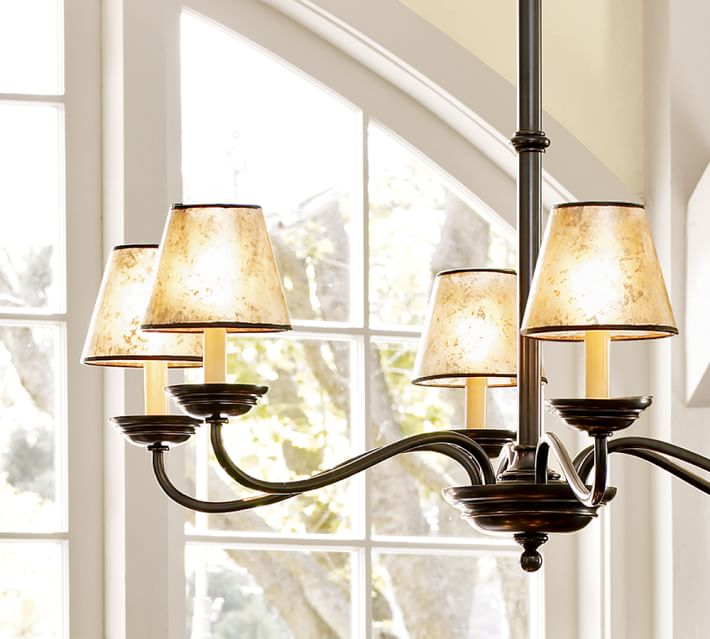 Pb Basic Mica Chandelier Shades Pottery Barn