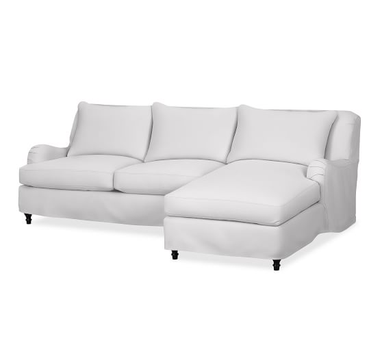 Carlisle Slipcovered Sofa with Chaise Sectional Pottery Barn