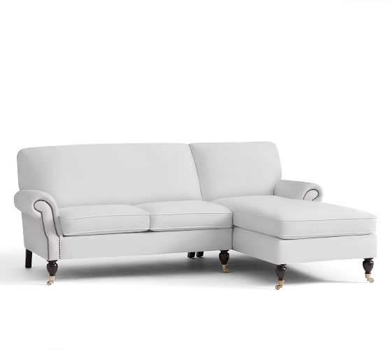 Brooklyn Upholstered Loveseat with Chaise Sectional Pottery Barn