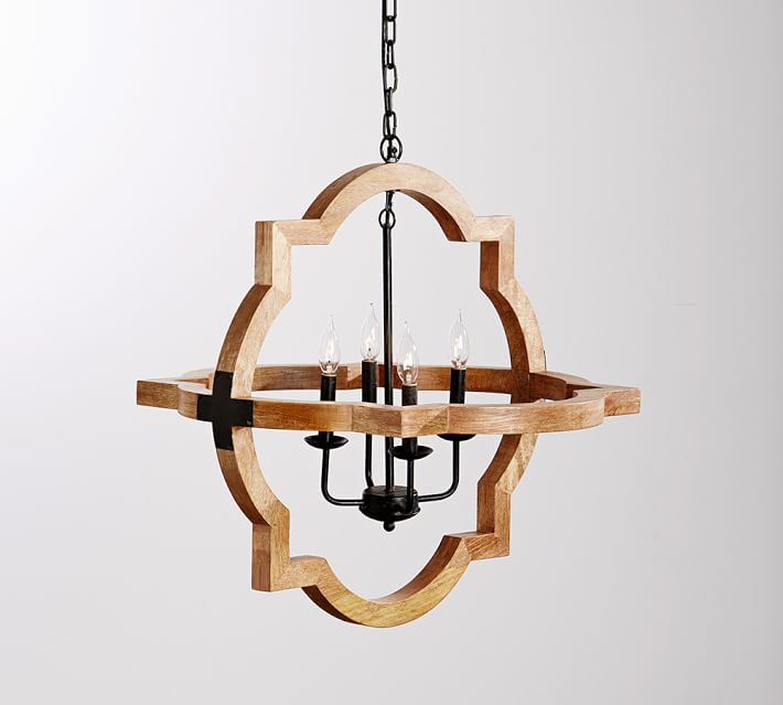 Paloma Wood Chandelier Small Pottery Barn