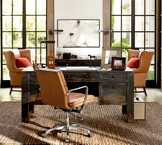 Nash Leather Swivel Desk Chair Pottery Barn