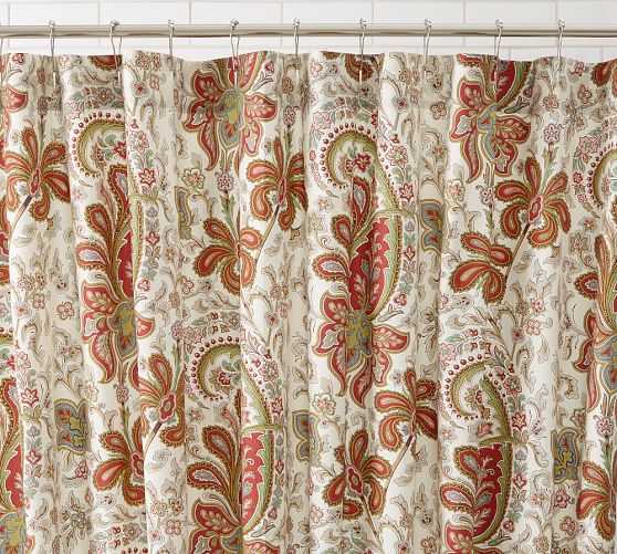 Charlie Paisley Organic Shower Curtain Pottery Barn