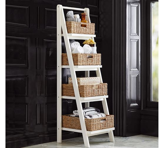 Ainsley Ladder Floor Storage With Baskets Pottery Barn Ainsley Ladder Floor Storage With Baskets