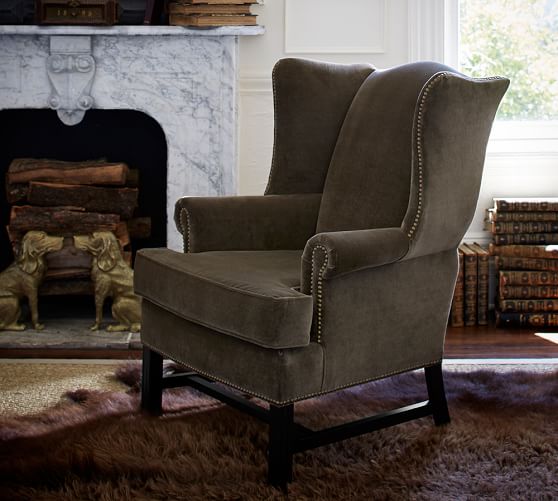 Thatcher Upholstered Wingback Chair Pottery Barn