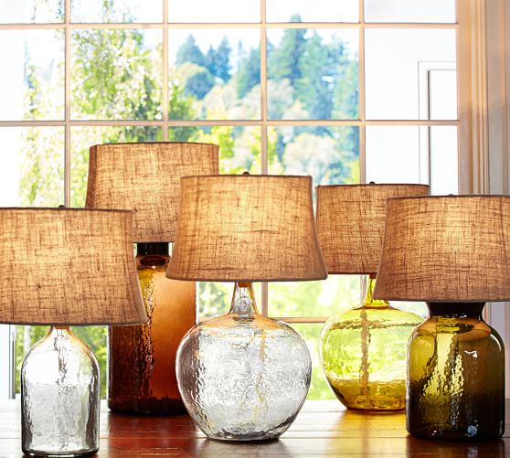 Clift Glass Table Lamp Base Amber Pottery Barn