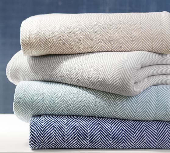 Herringbone Organic Blanket Pottery Barn