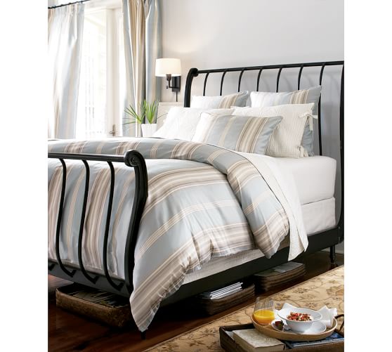 Cole Stripe Silk Drape Pottery Barn