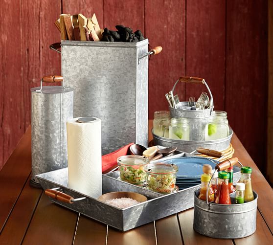 Galvanized Metal Caddy Pottery Barn