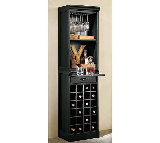Modular Bar With Wine Grid Tower Pottery Barn Roll Over Image To Zoom