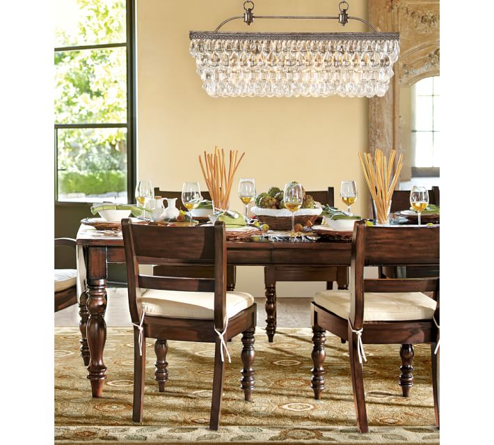 Clarissa Crystal Drop Rectangular Chandelier Pottery Barn