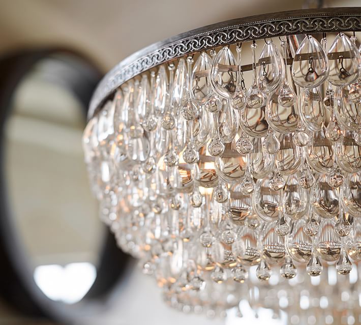 Clarissa Crystal Drop Round Chandelier Pottery Barn