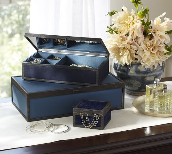 Rustic Luxe Jewelry Box Blue Pottery Barn
