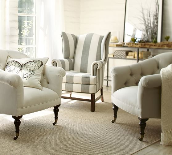 Thatcher Upholstered Wingback Chair Pottery Barn