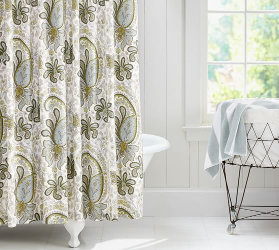 Charlie Paisley Organic Shower Curtain Pottery Barn