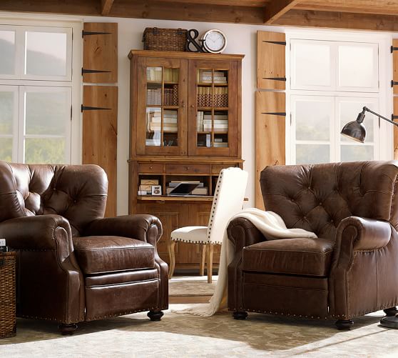 Lansing Leather Recliner Pottery Barn