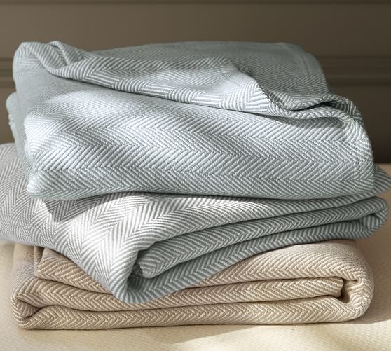 Herringbone Organic Blanket Pottery Barn