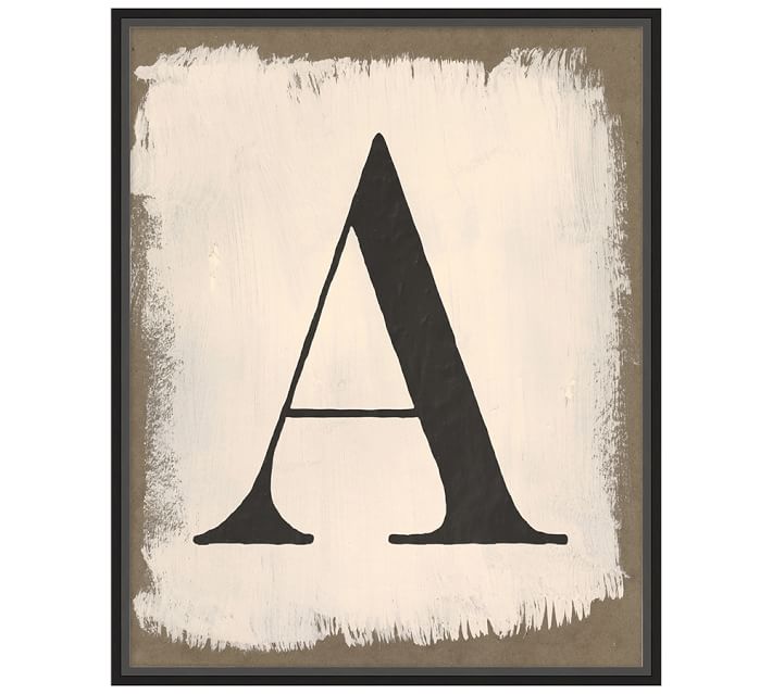 painted type letter framed prints pottery barn type a letter and print
