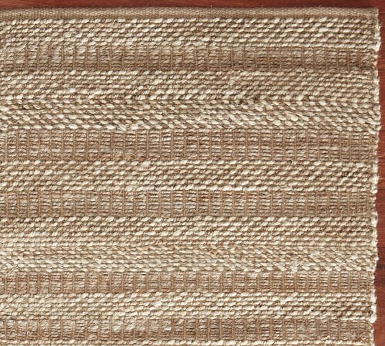 Twill Stripe Jute Rug Bleached Ivory Pottery Barn