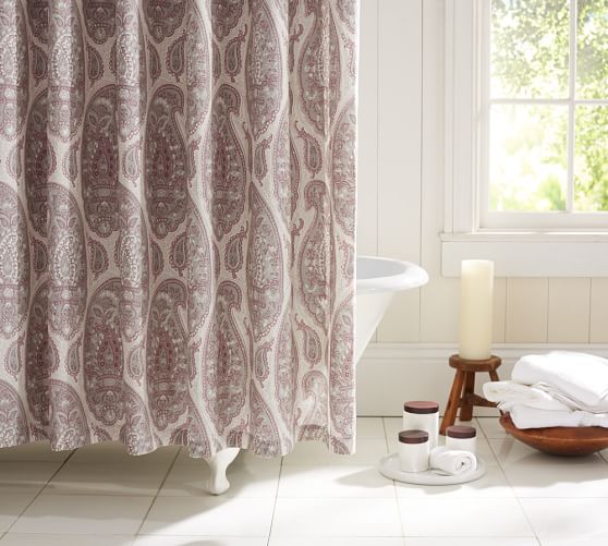 Ashlyn Paisley Organic Shower Curtain Pottery Barn