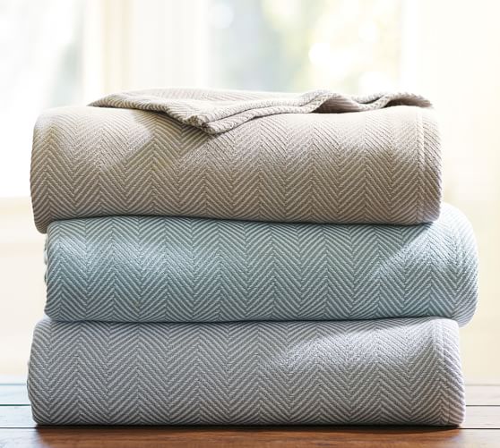 Herringbone Organic Blanket Pottery Barn