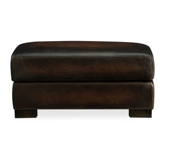 Turner Leather Ottoman Pottery Barn