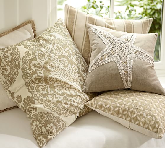 Audrey Eyelet Applique Pillow Cover Pottery Barn